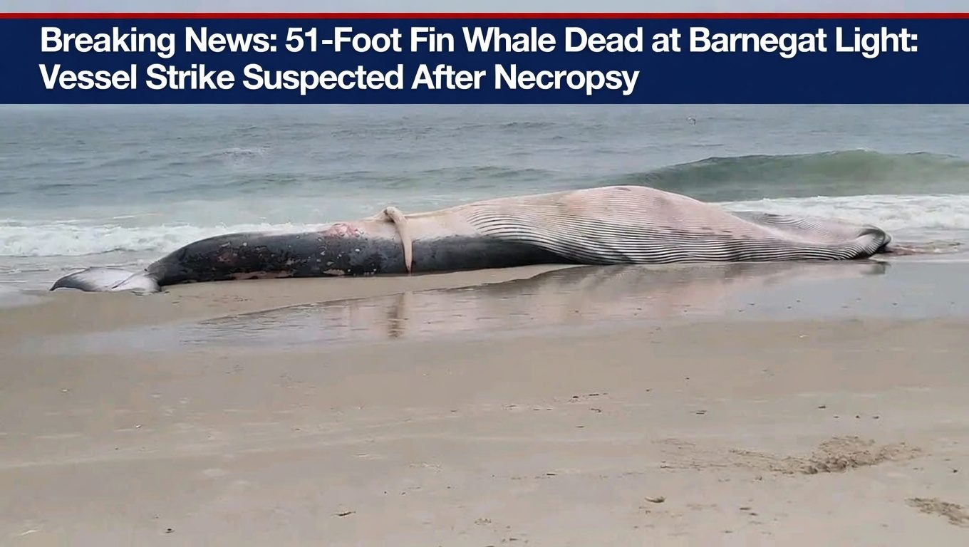 51-Foot Fin Whale Dead at Barnegat Light: Vessel Strike Suspected After Necropsy