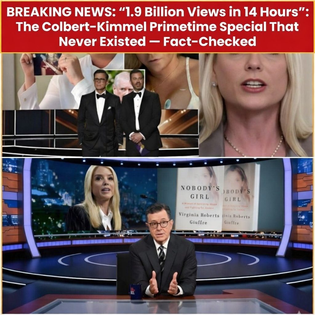 “1.9 Billion Views in 14 Hours”: The Colbert–Kimmel Primetime Special That Never Existed — Fact-Checked
