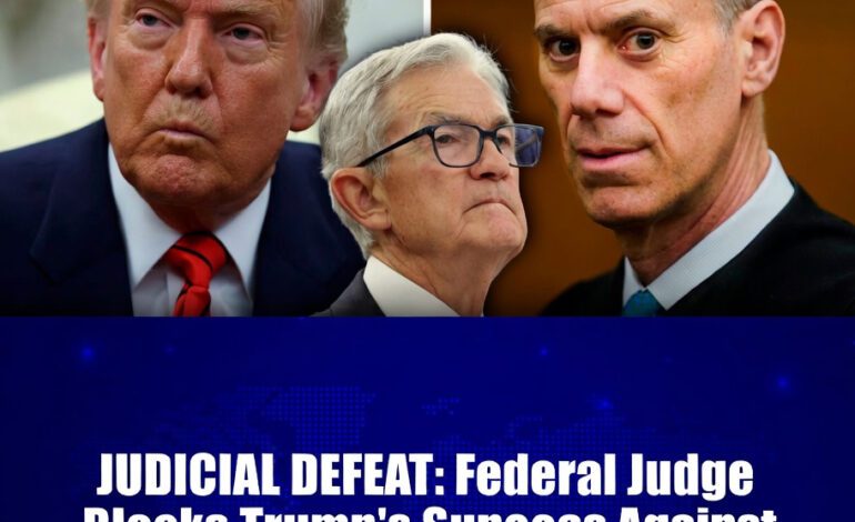 JUDICIAL DEFEAT: Federal Judge Blocks Trump’s Subpoenas Against Jerome Powell, Citing “Essentially Zero Evidence”