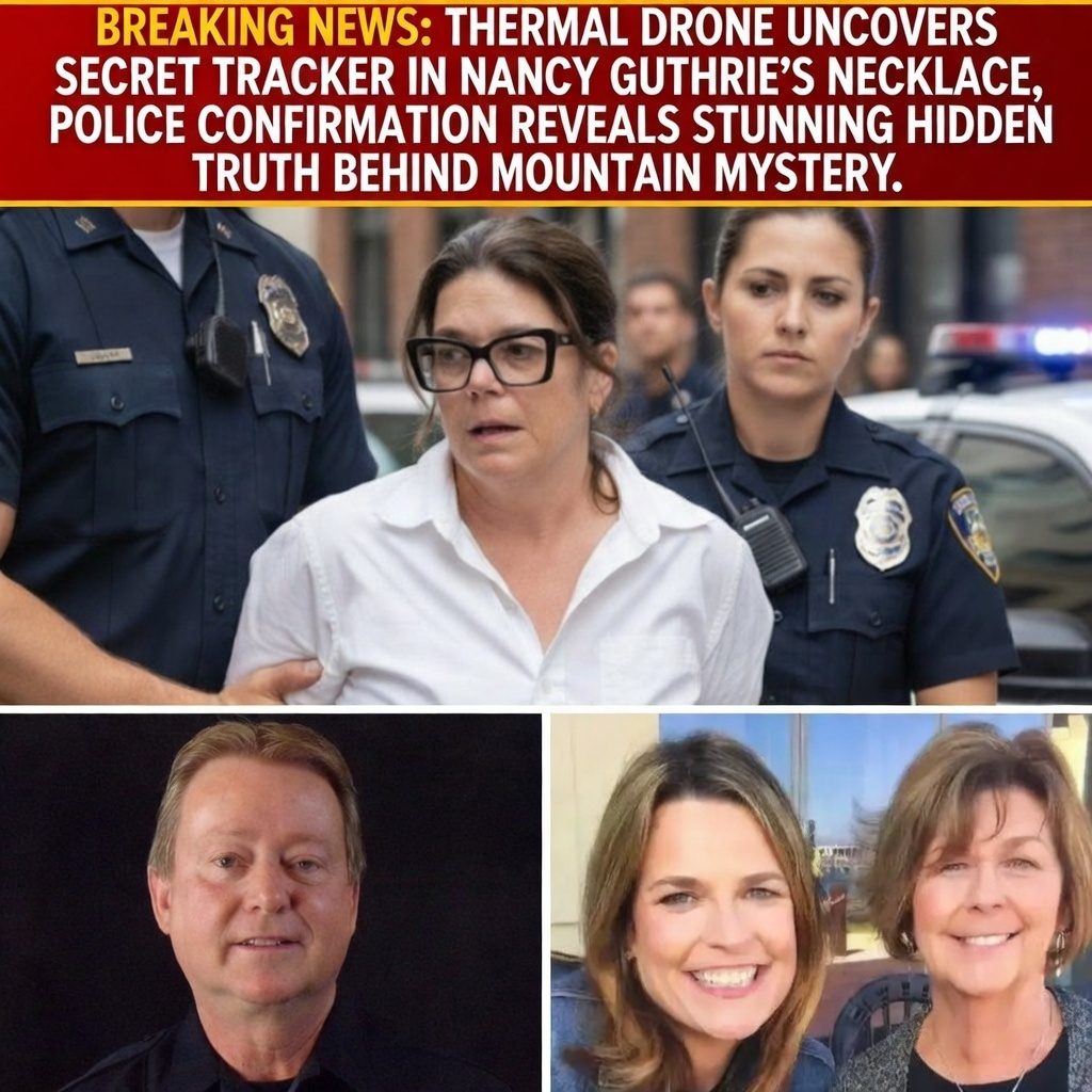 Thermal Drone Uncovers Secret Tracker in Nancy Guthrie’s Necklace, Police Confirmation Reveals Stunning Hidden Truth Behind Mountain Mystery