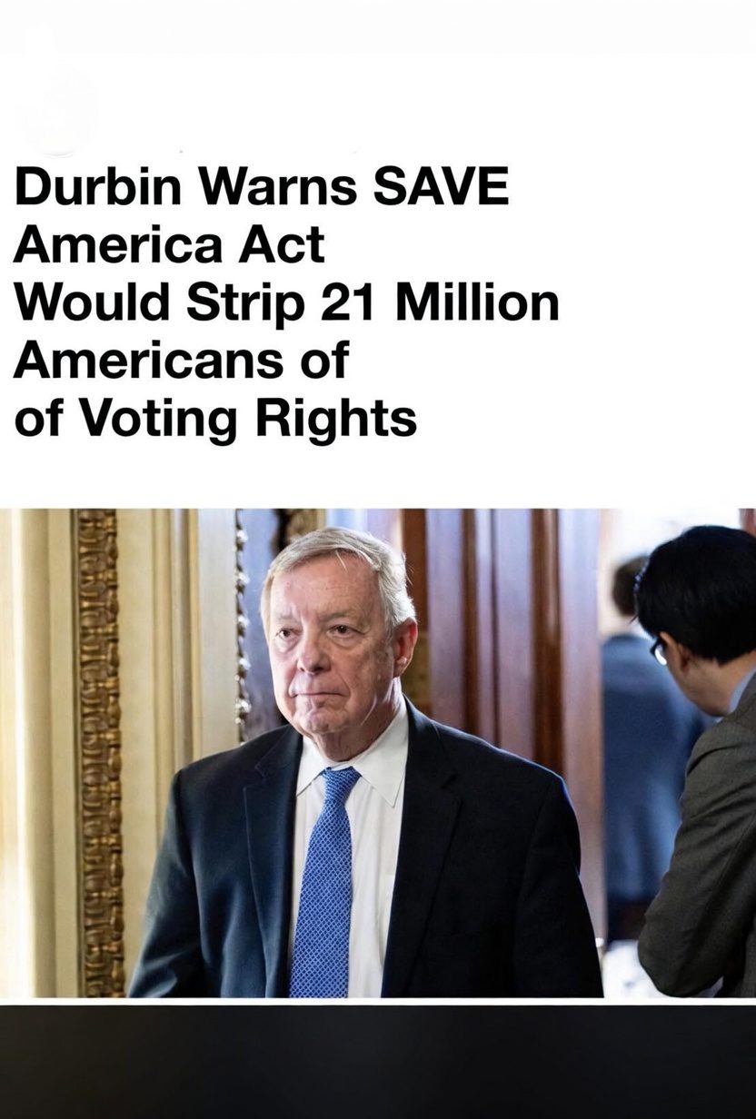 Durbin Warns SAVE America Act Would Strip 21 Million Americans of Voting Rights