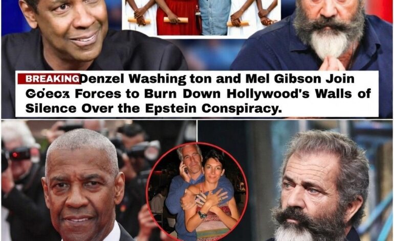 Denzel Washington and Mel Gibson Join Forces to Burn Down Hollywood’s Walls of Silence Over the Epstein Conspiracy