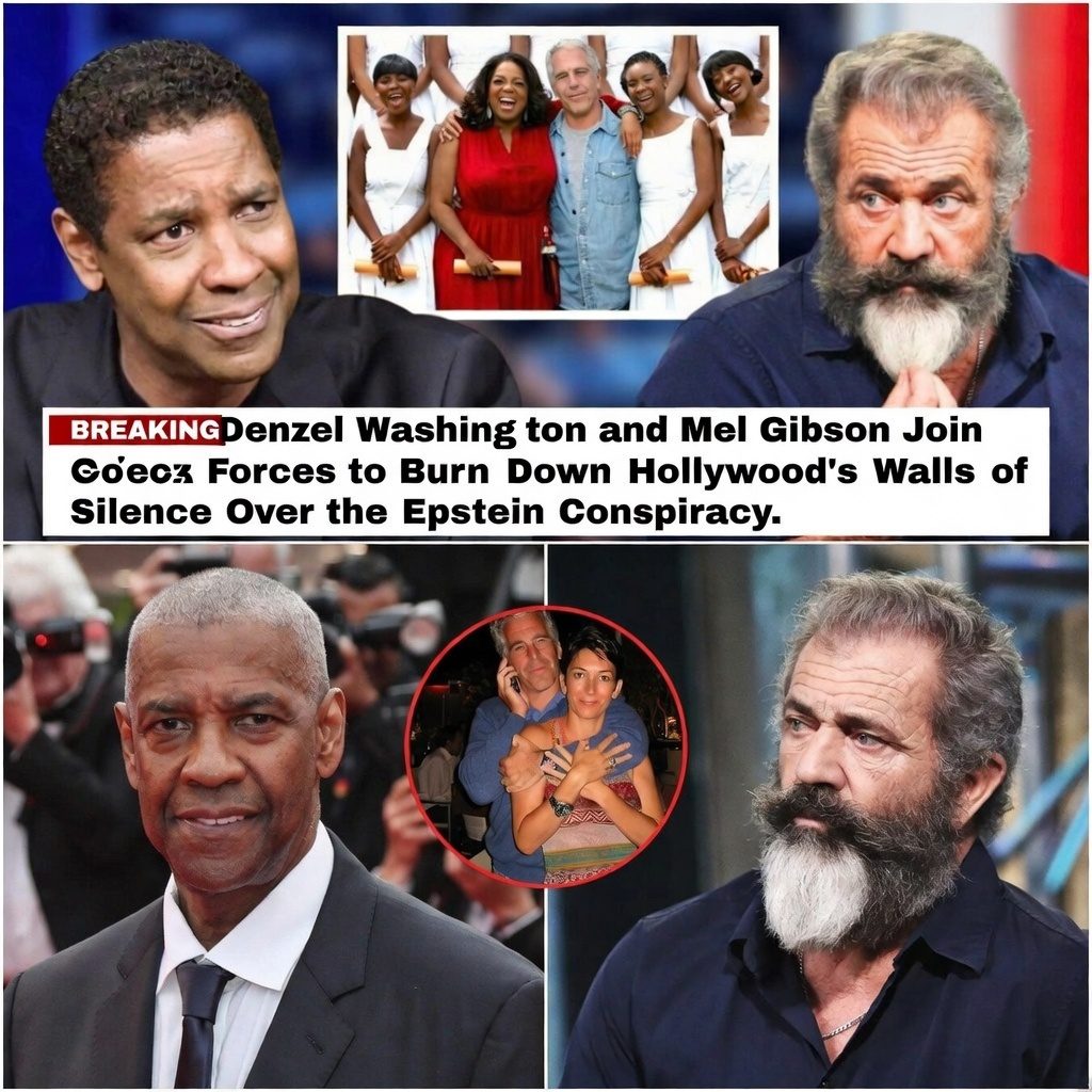 Denzel Washington and Mel Gibson Join Forces to Burn Down Hollywood’s Walls of Silence Over the Epstein Conspiracy