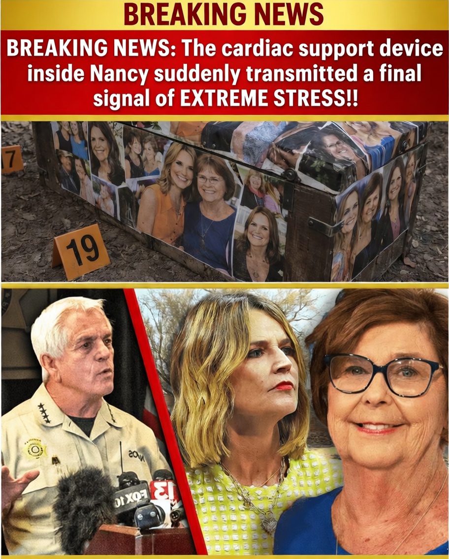 The cardiac support device inside Nancy suddenly transmitted a final signal of EXTREME STRES!!!