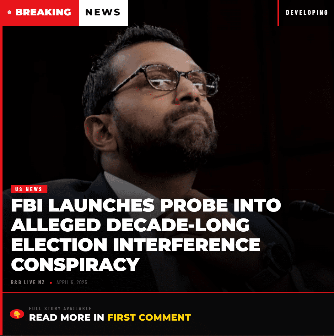 FBI Launches Probe Into Alleged Decade-Long Election Interference Conspiracy