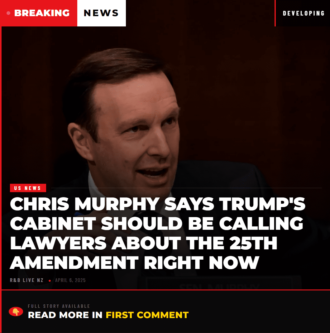 “Senator Murphy Drops 25th Amendment Bombshell on Trump”
