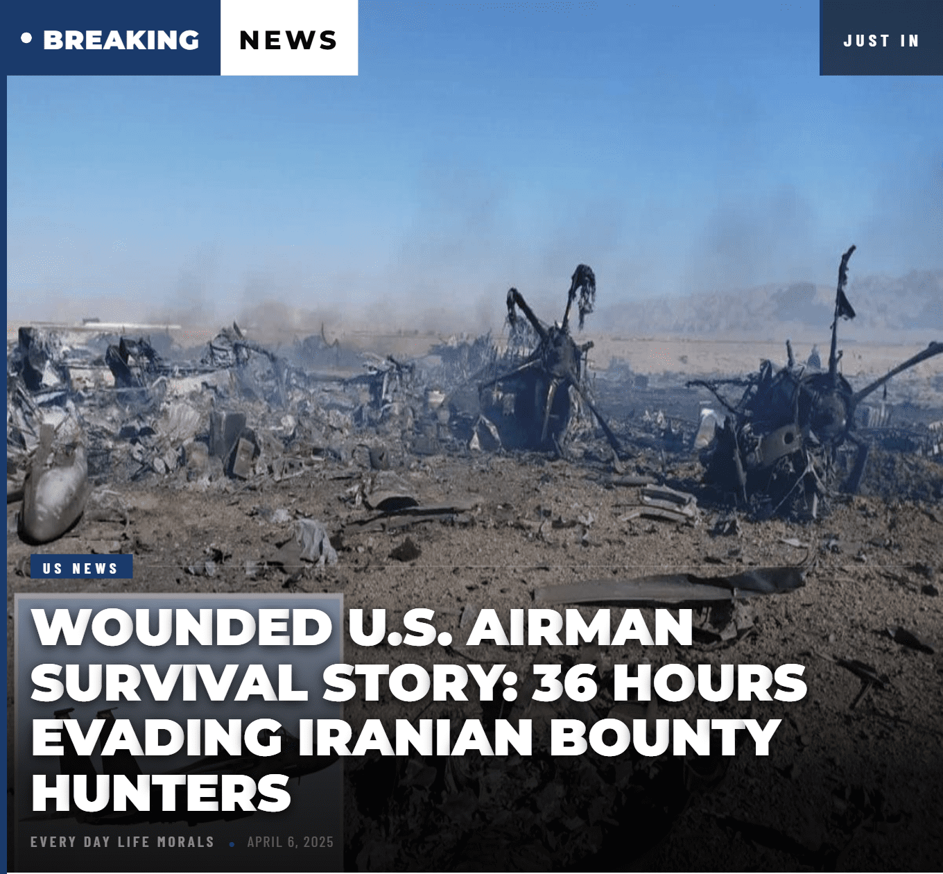 How a Seriously Wounded U.S. Airman Survived 36 Hours on a Mountain While Evading Iranian Bounty Hunters