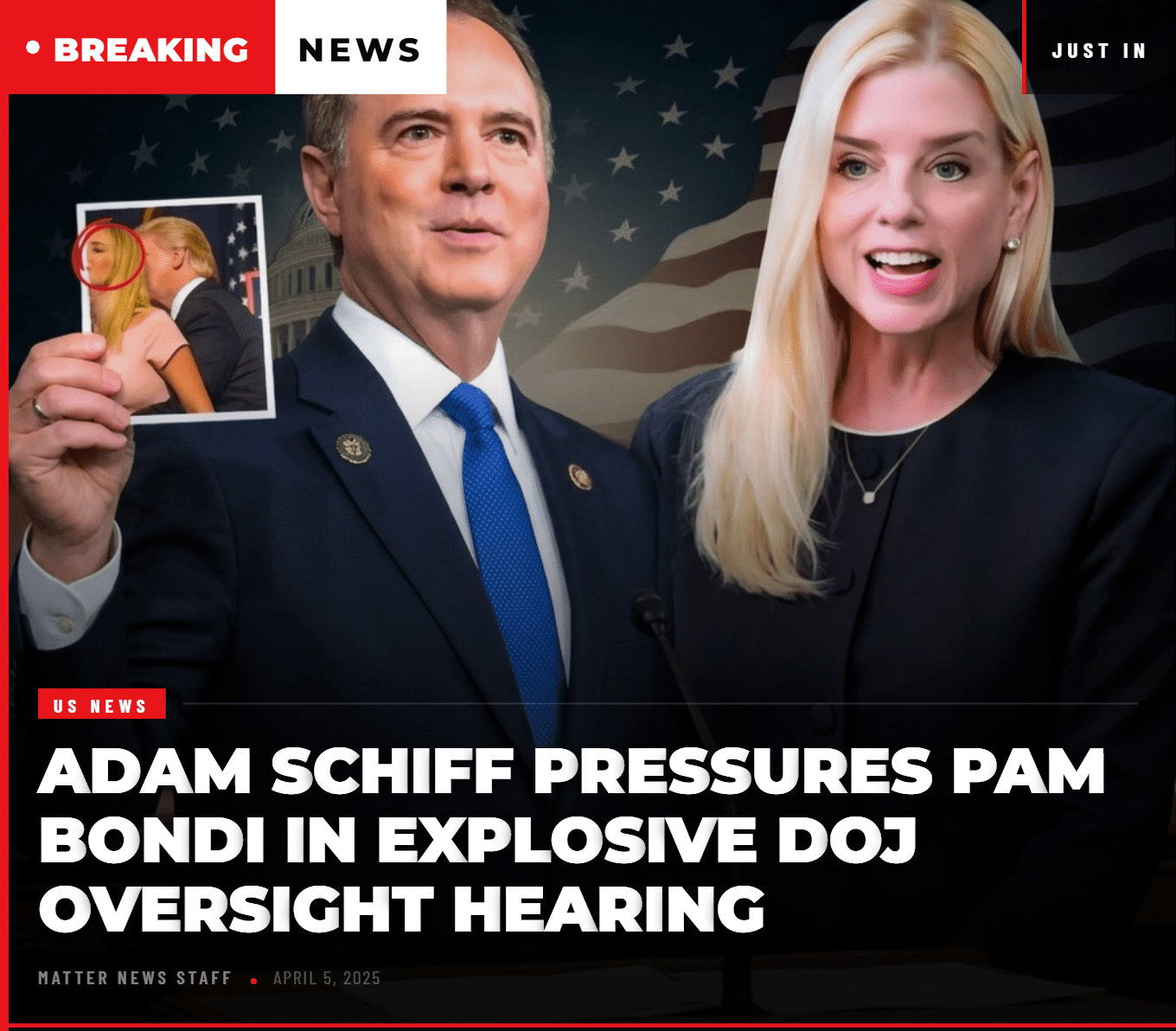 Adam Schiff Pressures Pam Bondi in Explosive DOJ Oversight Hearing